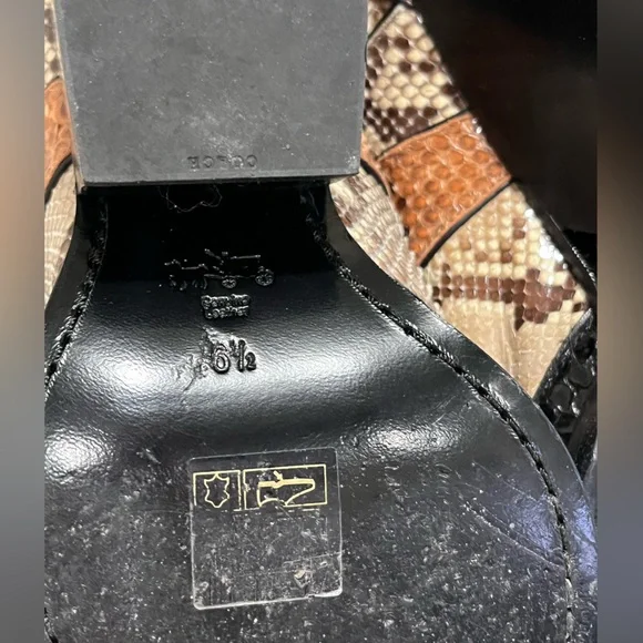 COACH Snakeskin Patchwork Lace Up Boots Size 6.5B EUC! G2718 - Picture 14 of 14